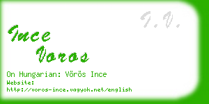 ince voros business card